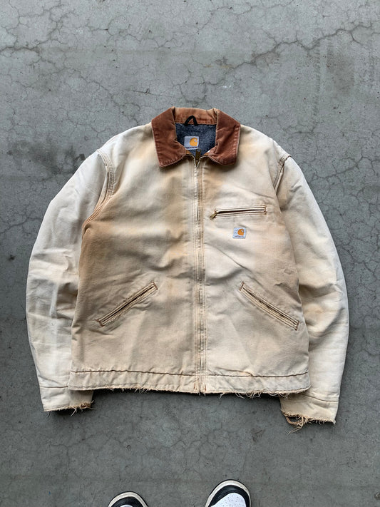 (M/L) 90’s Sunfaded Distressed Carhartt Detroit Jkt