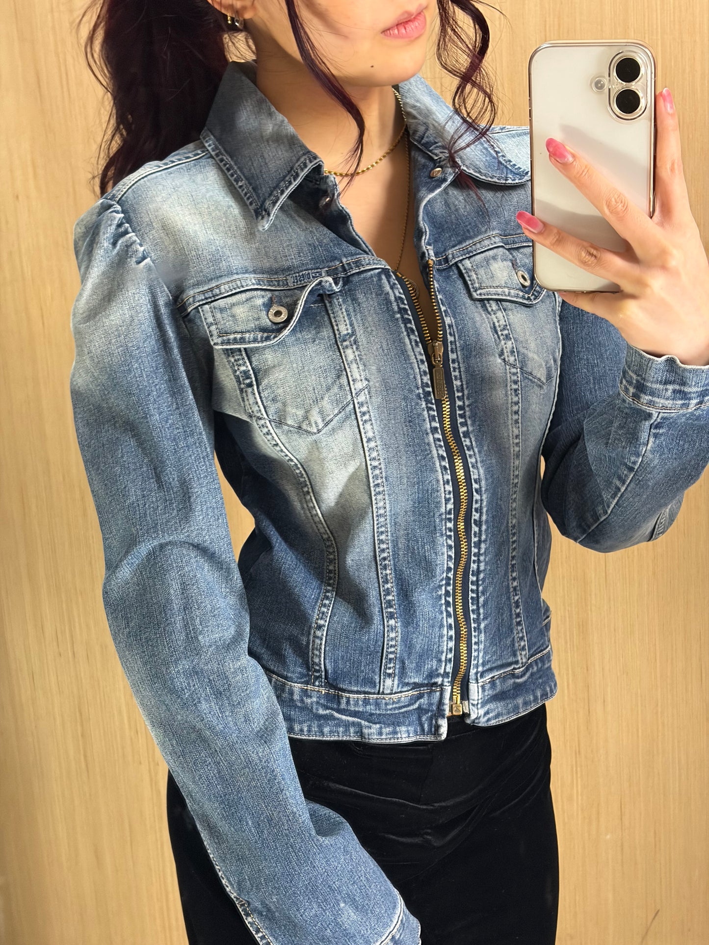(Womens S) Diesel Womens Cropped Denim Jacket