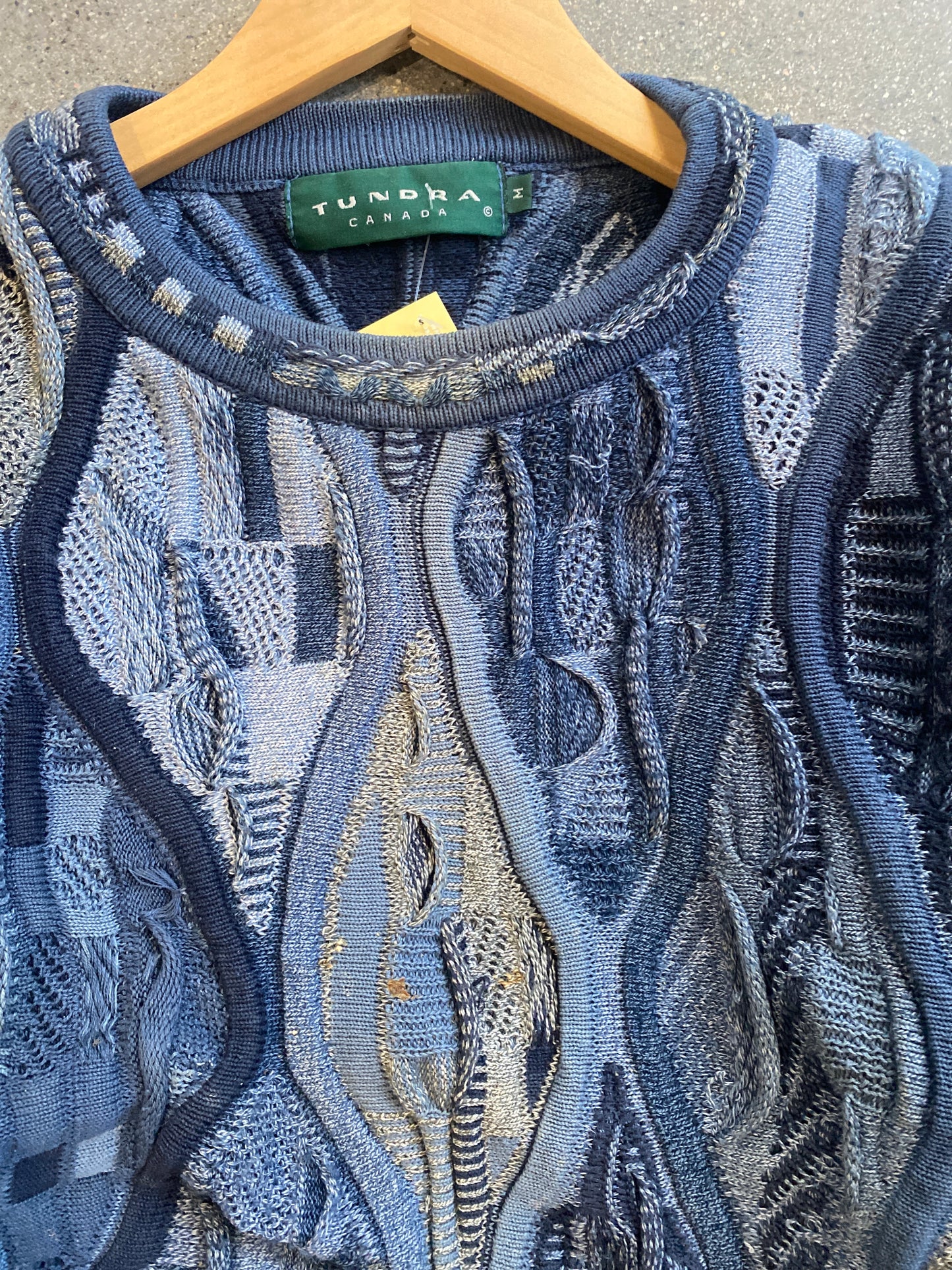 (M) Tundra Thick Deep Blue Coogi Style 3D Knit
