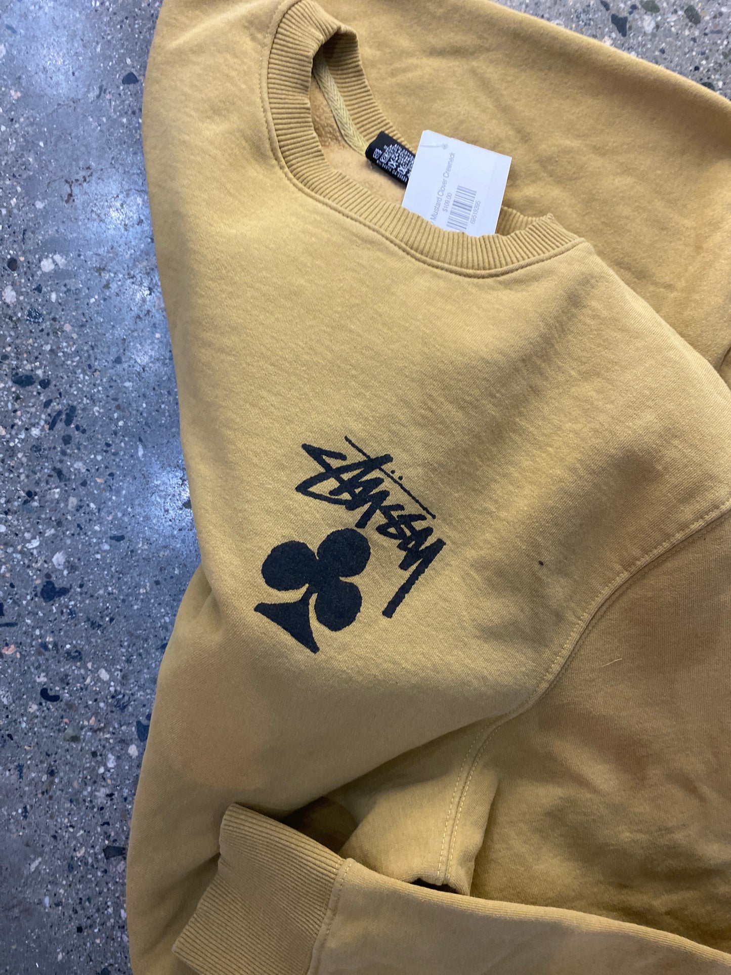(L) Stussy Mustard Clover Crewneck