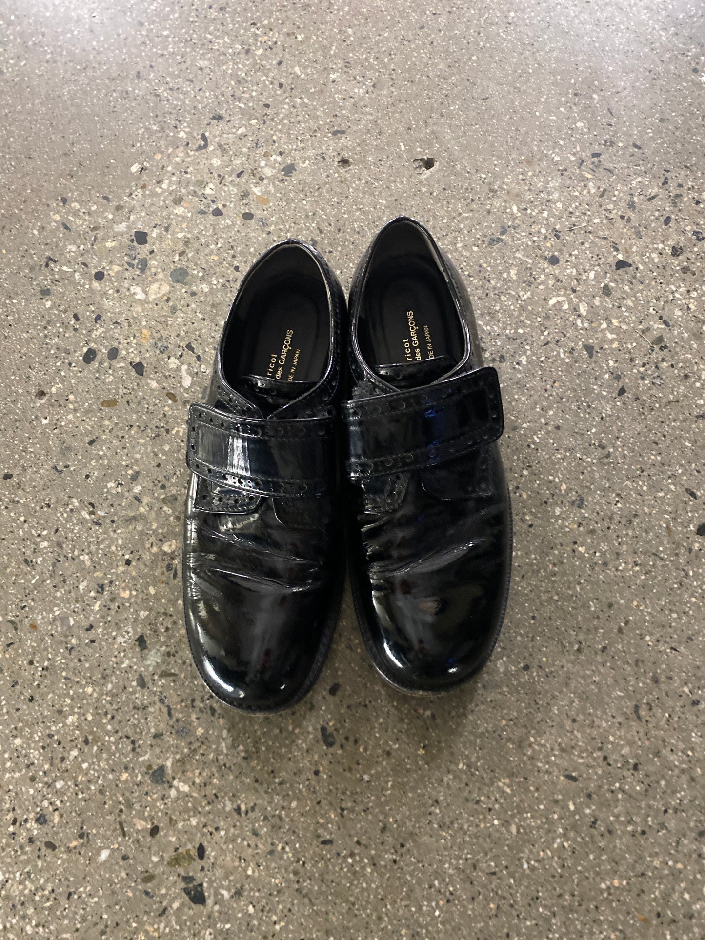 (Womens 5.5) Comme Des Garcon Tricot Patent Leather Shoe