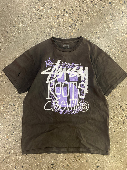 (M/L) Stussy Sunfaded Roots Crew Distressed Tee