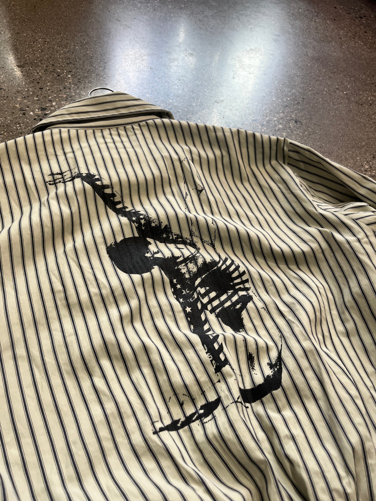 (M) Basketcase Gallery Striped Cropped Jacket
