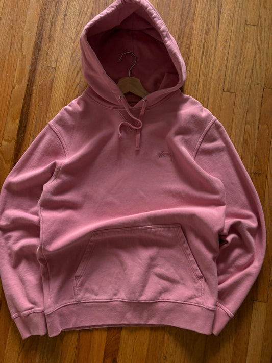 (M) Stussy tonal pink hoodie