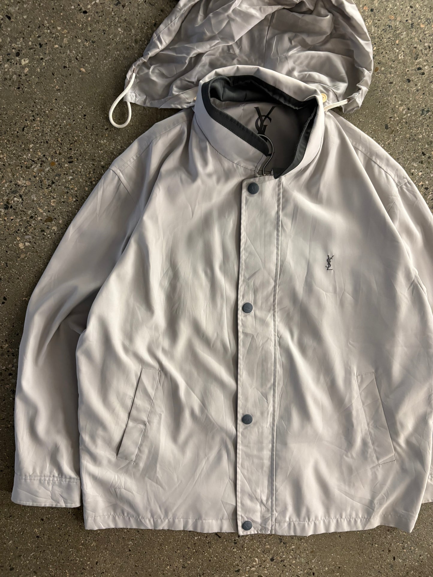 (L) 1990s Yves Saint Laurent Harrington Hood