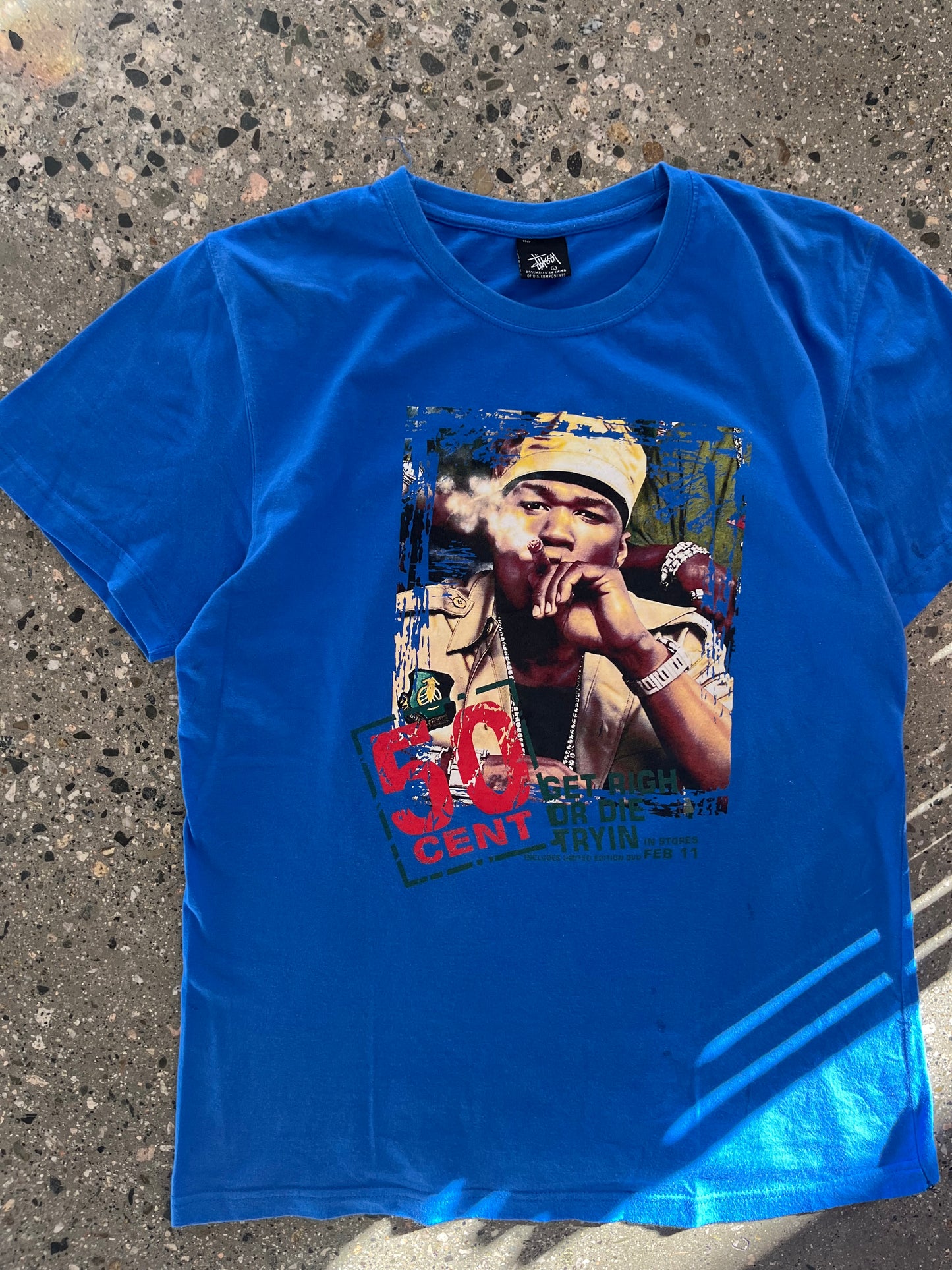 (M) Stussy x 50 cent Collab tee boot