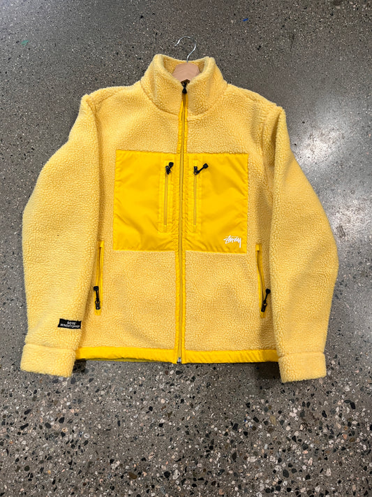 (M) Stussy Gore Windstopper Yellow Deep Fleece FW18 Collection