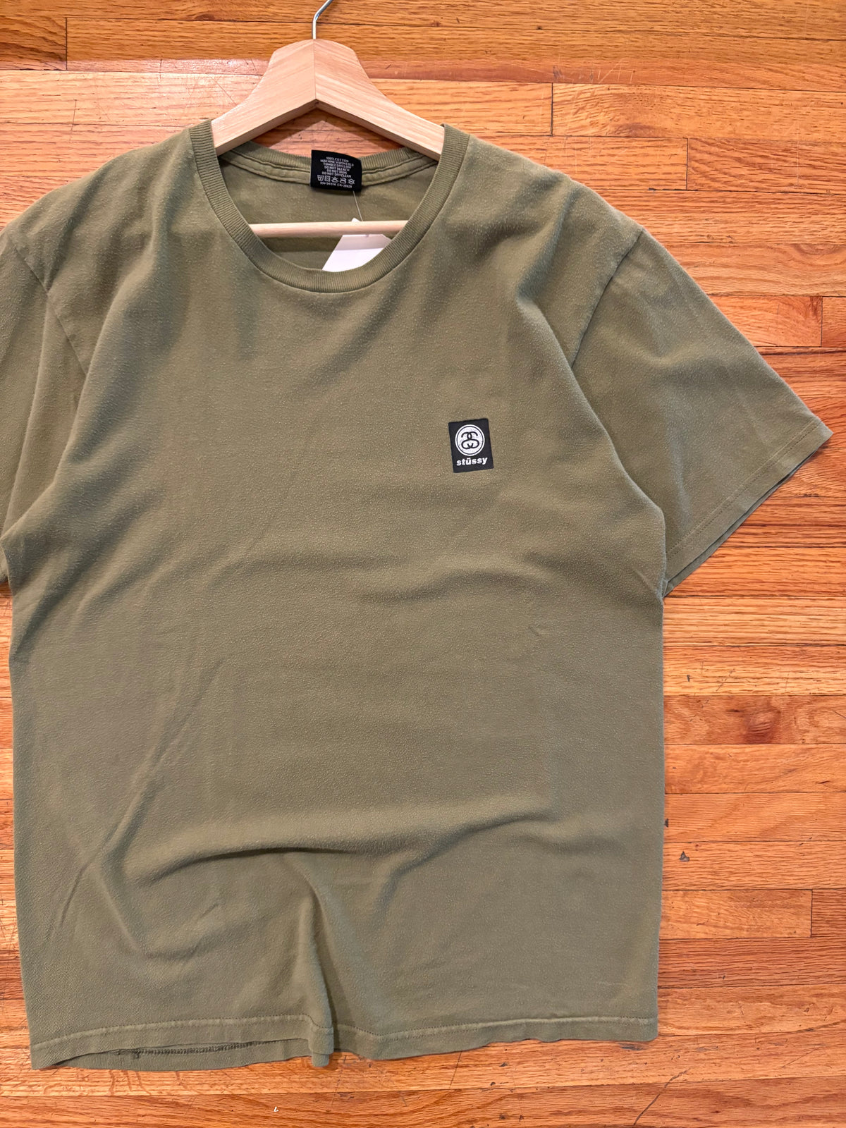 (M) Olive Green Stussy Patch Tee
