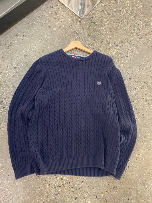 (M/L) Chaps Navy Cable knit