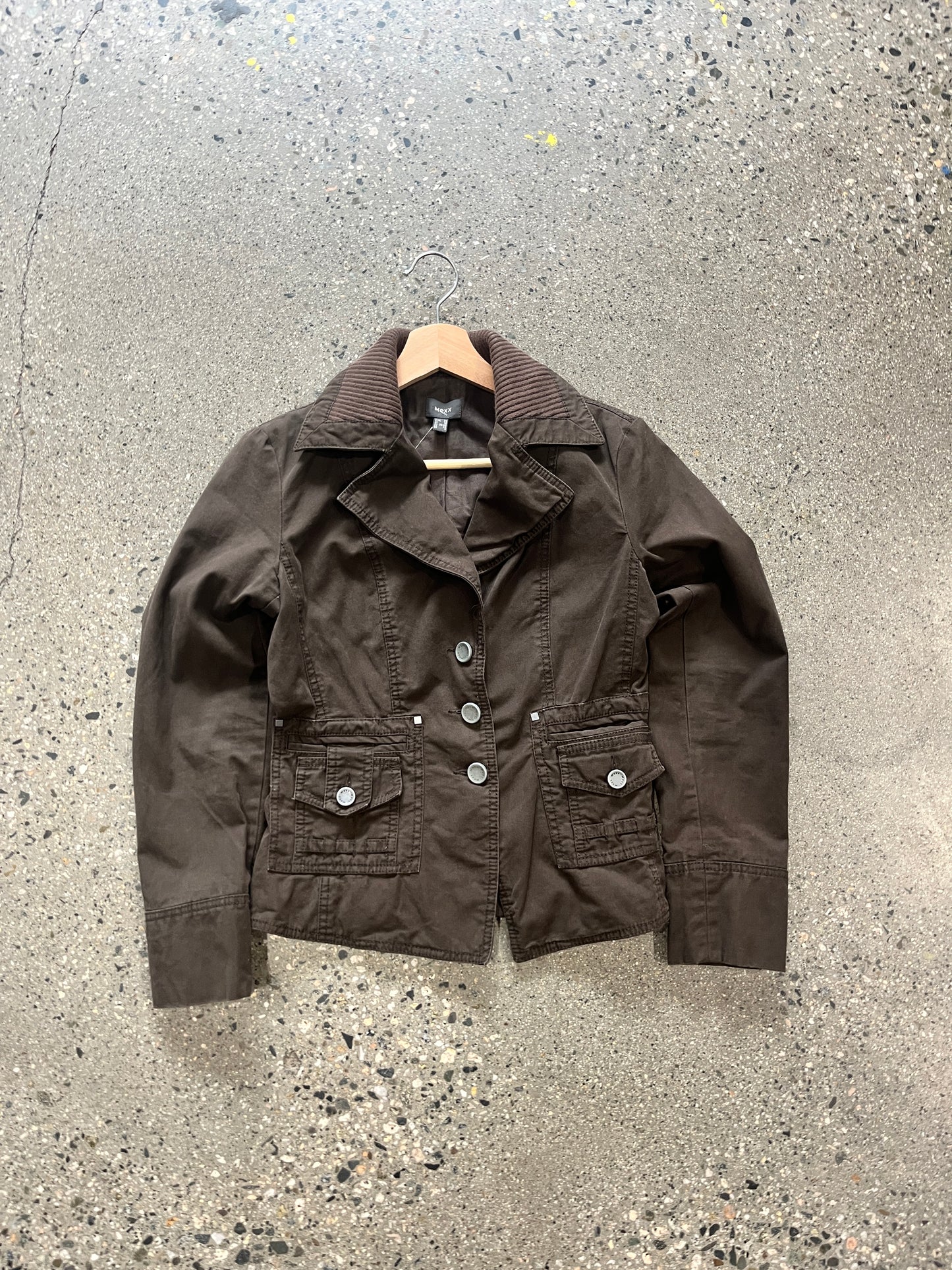 (Womens S) Mexx Brown Button Up Blazer Style Jacket