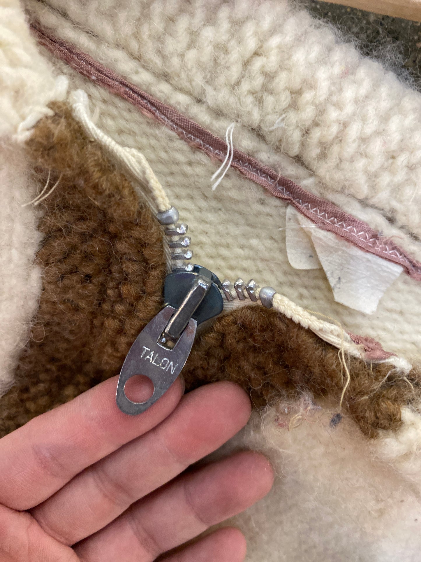 (XS) 1970s Cowichan Knit Zip