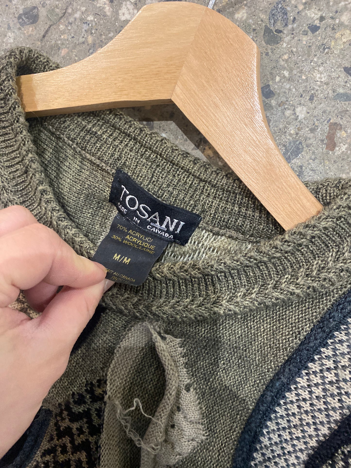(M) Tosani Grey 3D Coogi Style Knit