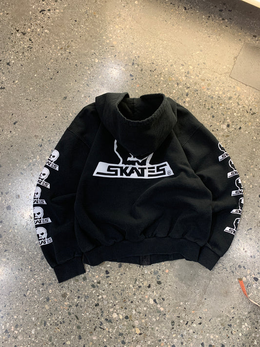 (S) Vintage Skates Doublesided Zip Up Hoodie