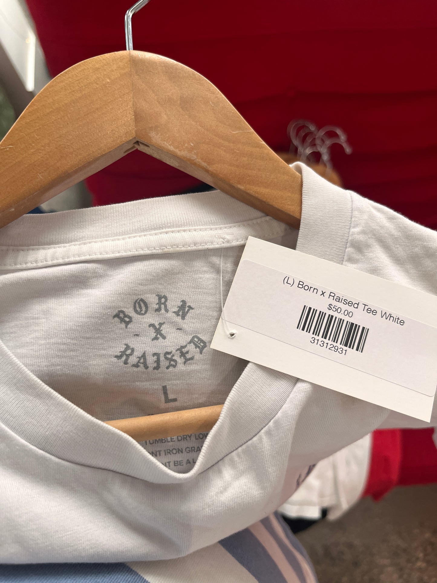 (L) Born x Raised Tee White