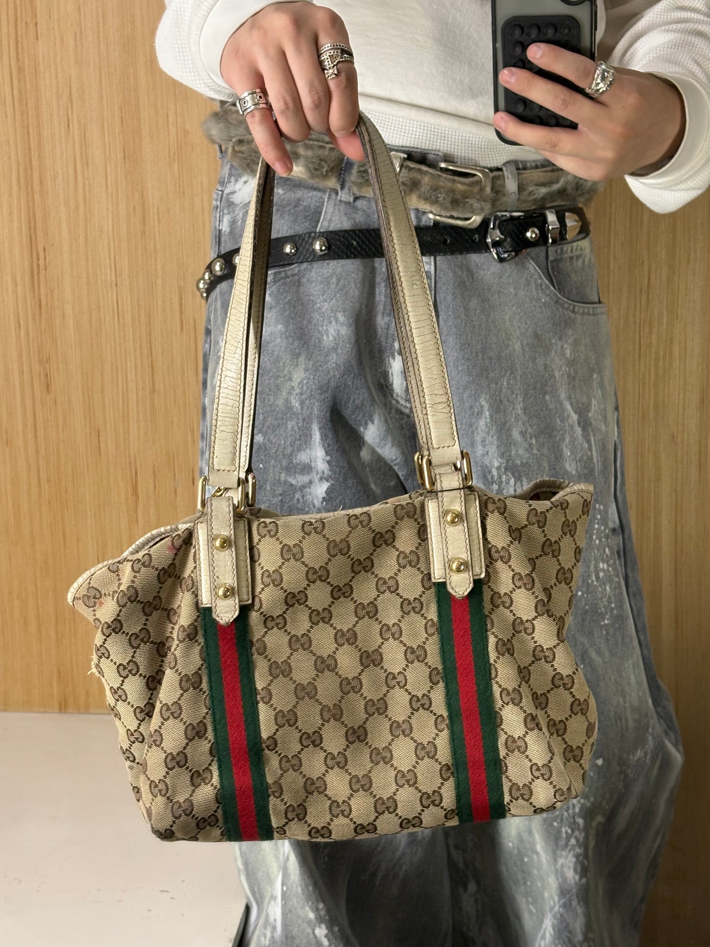 (OS) Gucci Sherry Line Tote Bag — (As is)