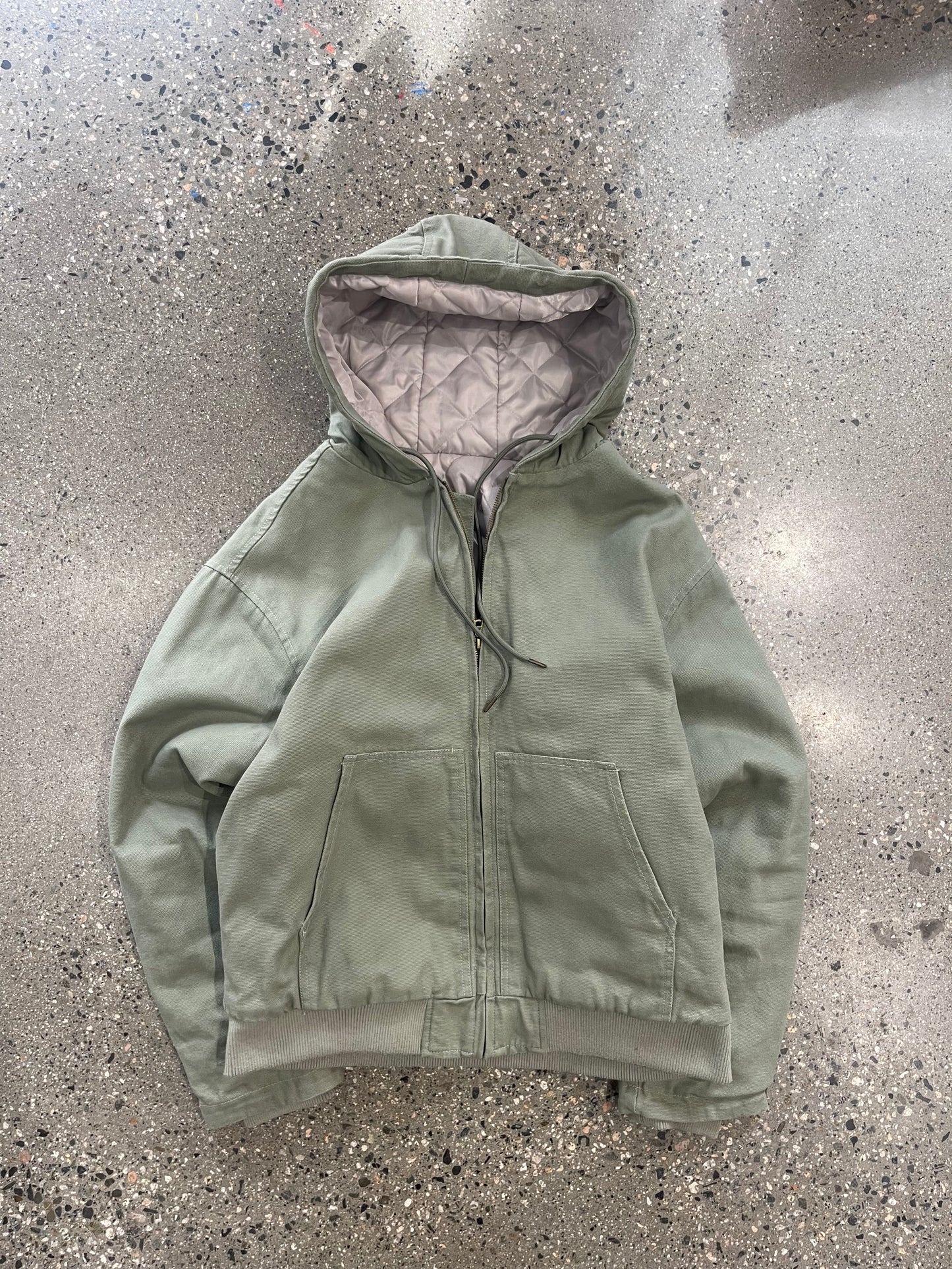 (L/XL) Blank Pistachio Canvas Hooded + Carpenter 2 Pc Set