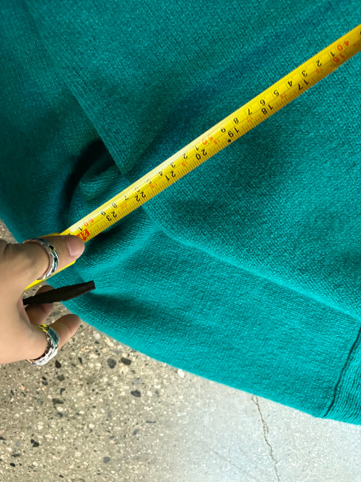 XL 1990s Teal Wool Polo Knit ( as is )
