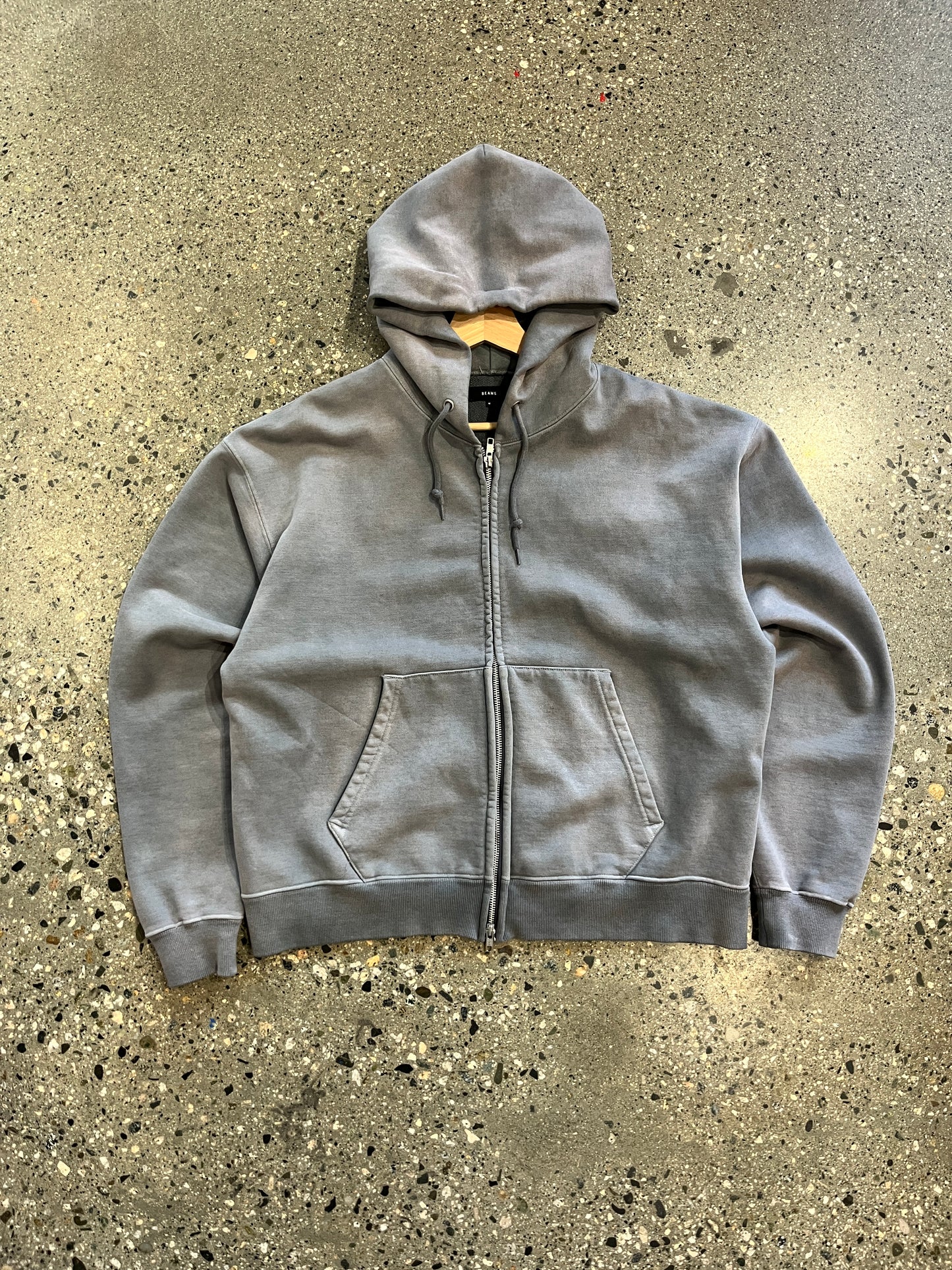 (M) Beams Heavy Blank Zip Up Hoodie