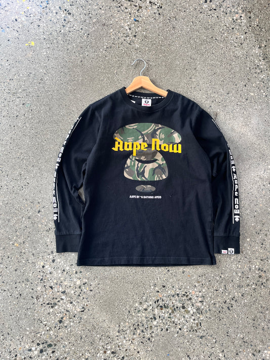 (M) AAPE now Black LS