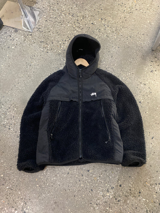 (S/M) Stussy Panel Fleece with Hood