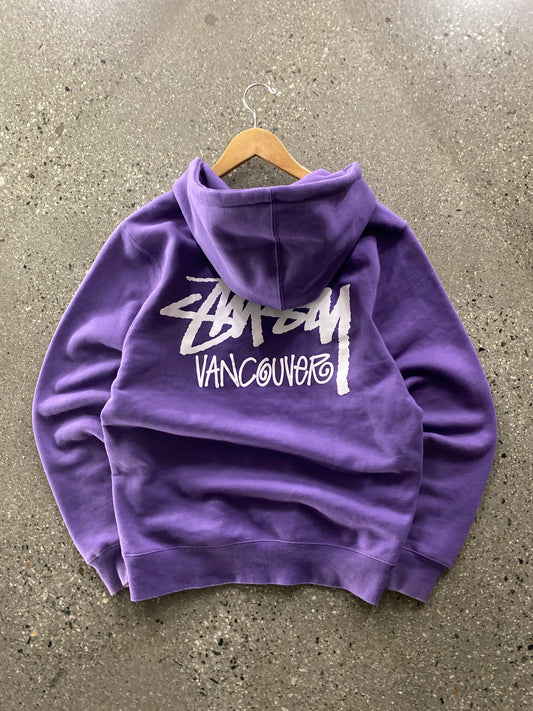 (S) Stussy Purple Vancouver Chapter Zip Up ( some oil stains )