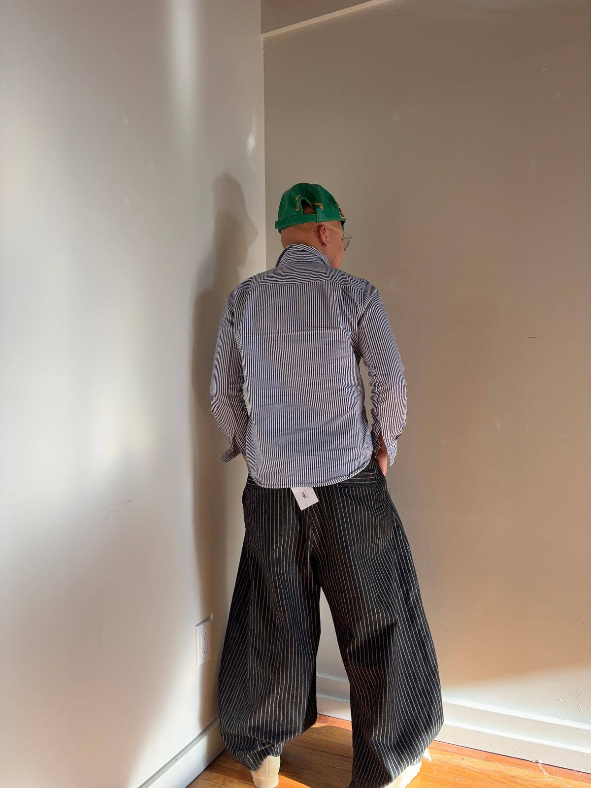 (34”) Pinstripe Baggy Jeans