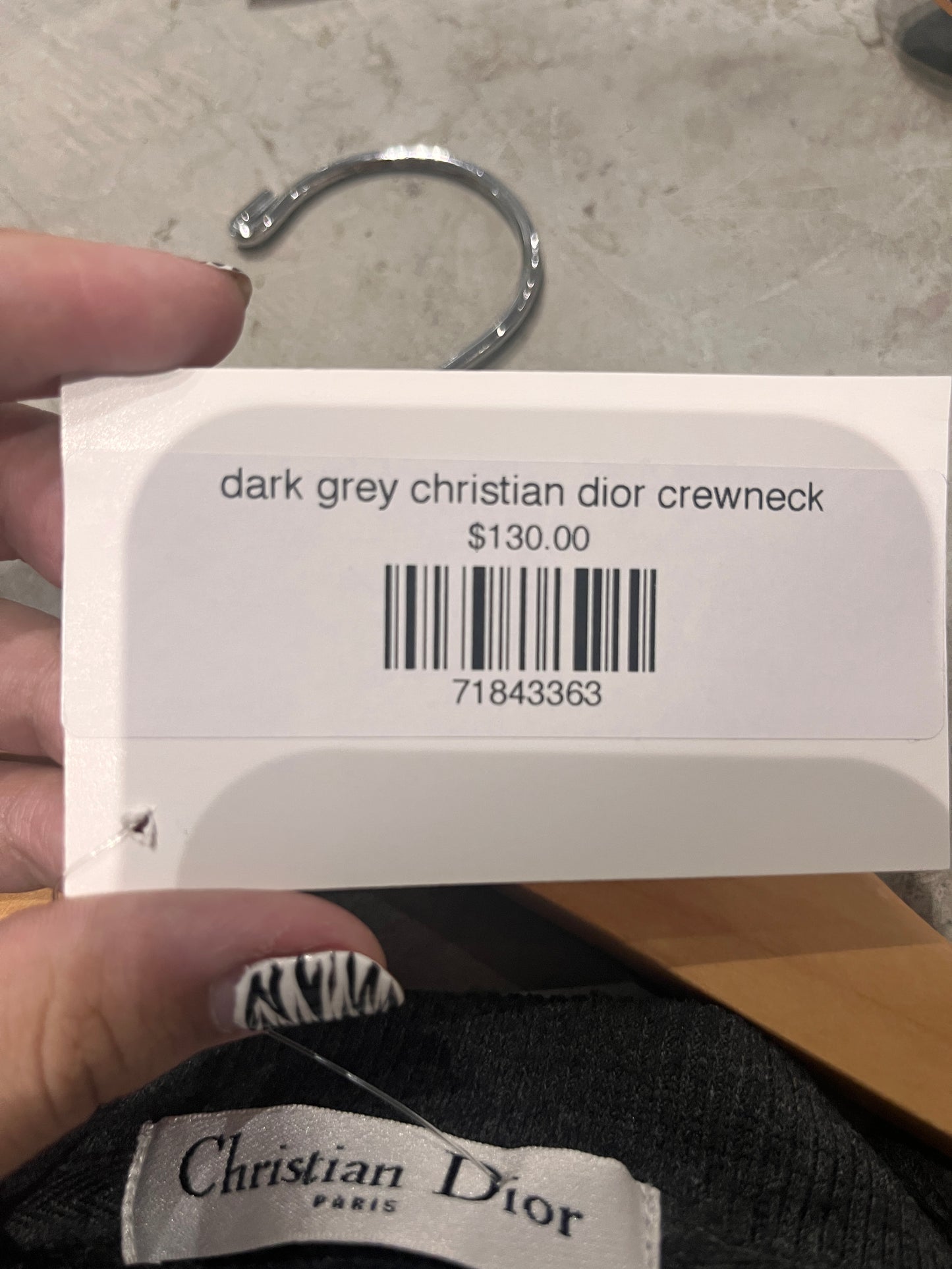 (Medium) dark grey christian dior crewneck