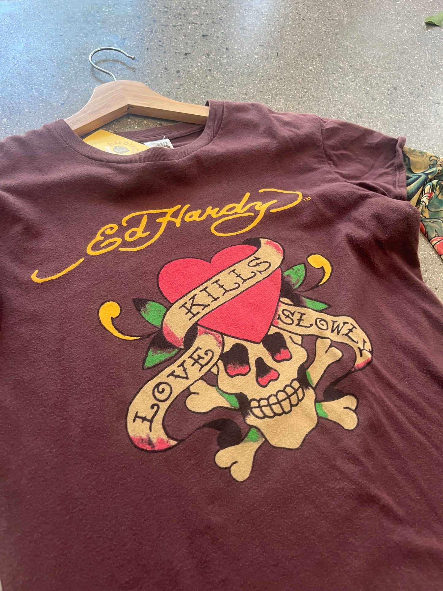 (Women’s M) Ed Hardy Brown LS Top