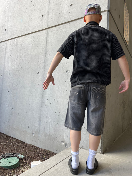 (32”) Y2K Piping Hot Sunfaded Jorts