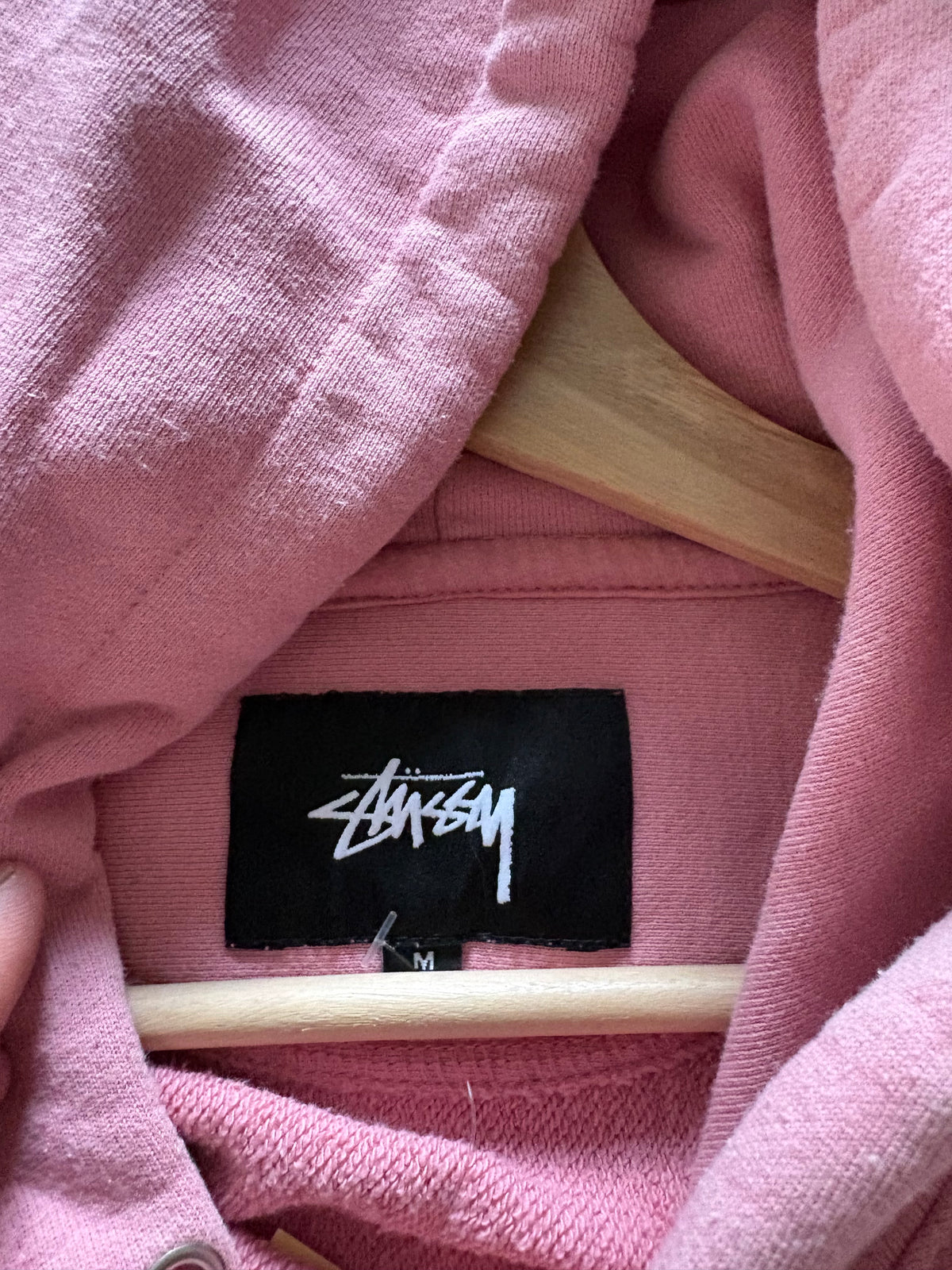 (M) Stussy tonal pink hoodie