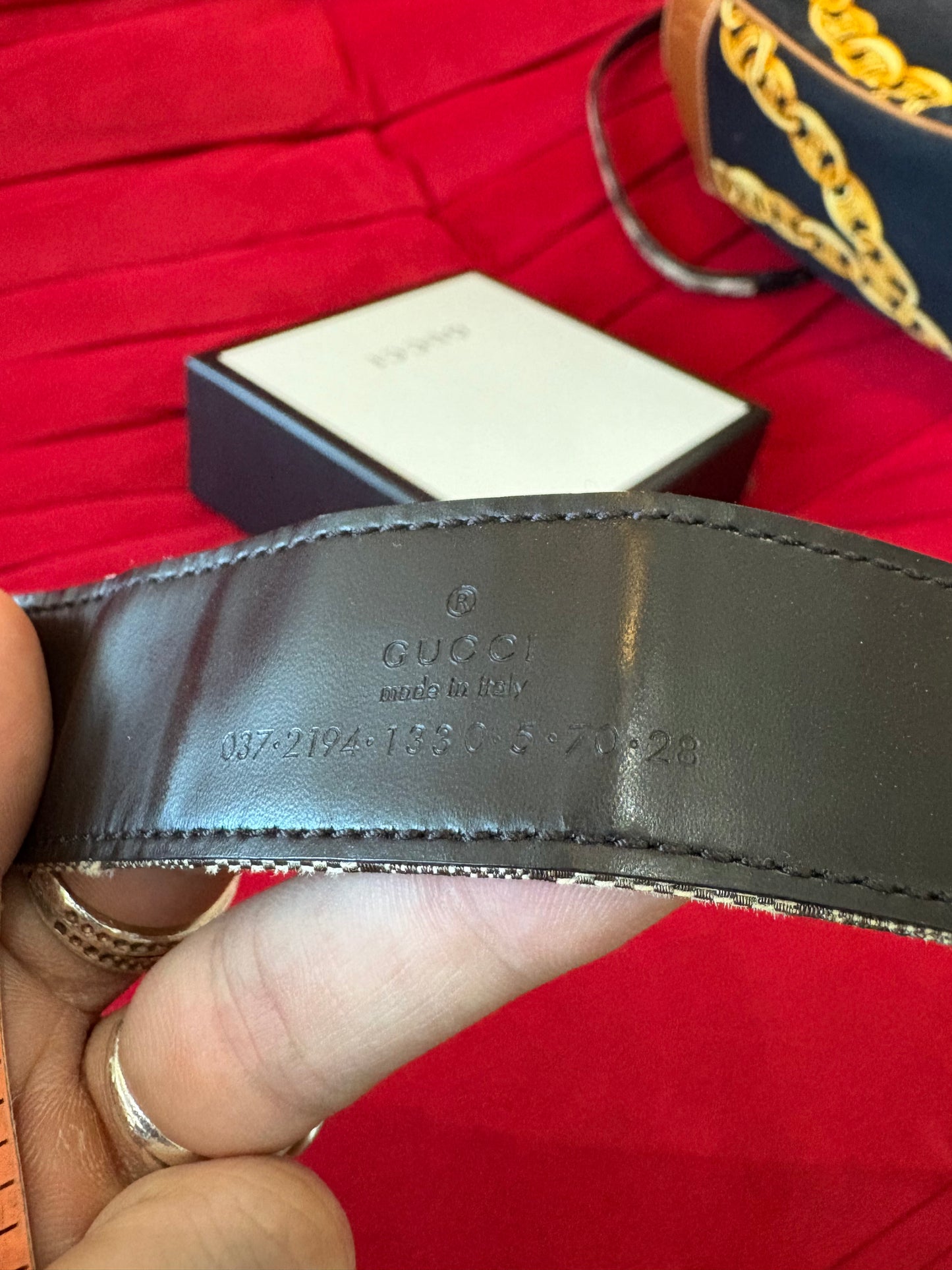 28” Vintage Gucci Adjustable Monogram belt