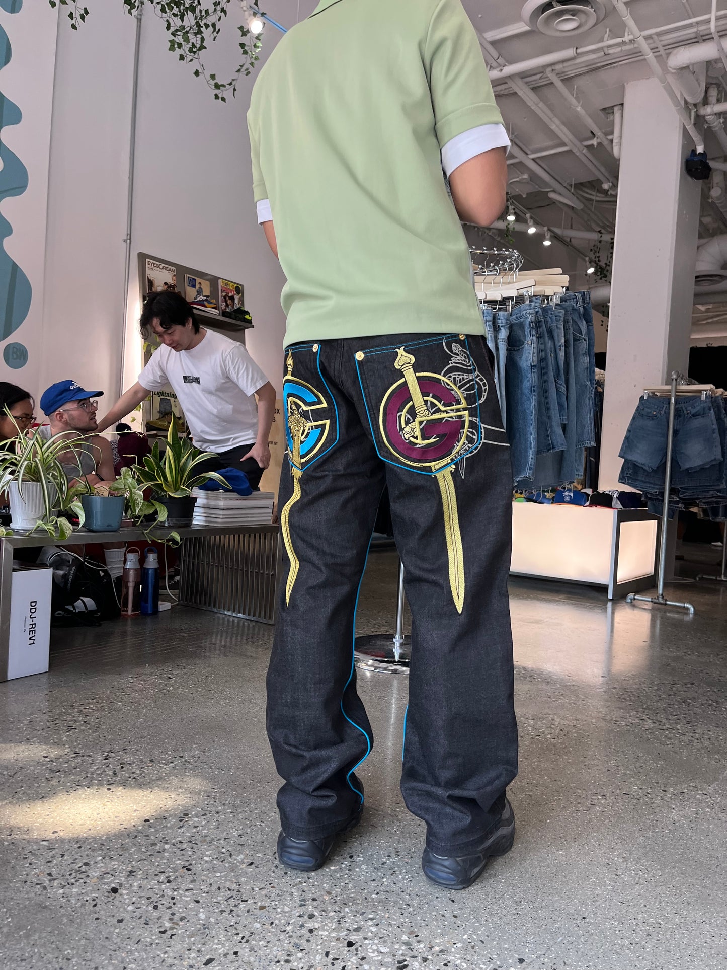 (W30) Coogi Embroidered Sword Raw Denim