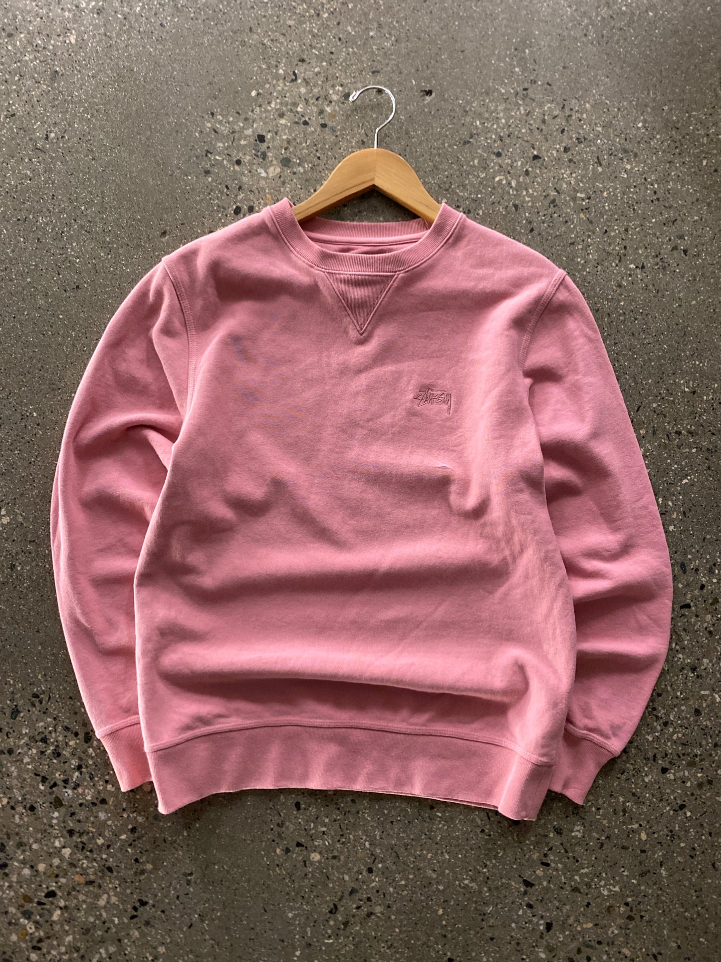 (S) Pink Stussy Crewneck