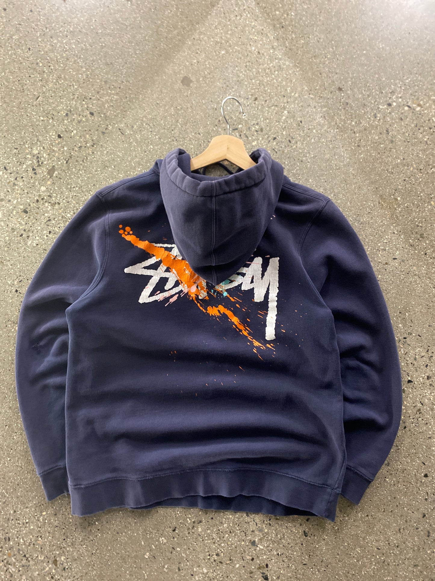 (S/M) Stussy Splatter Hoodie ( as is )