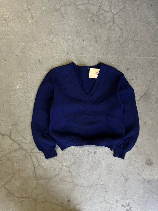 80s Acrylic Navy Knit ~