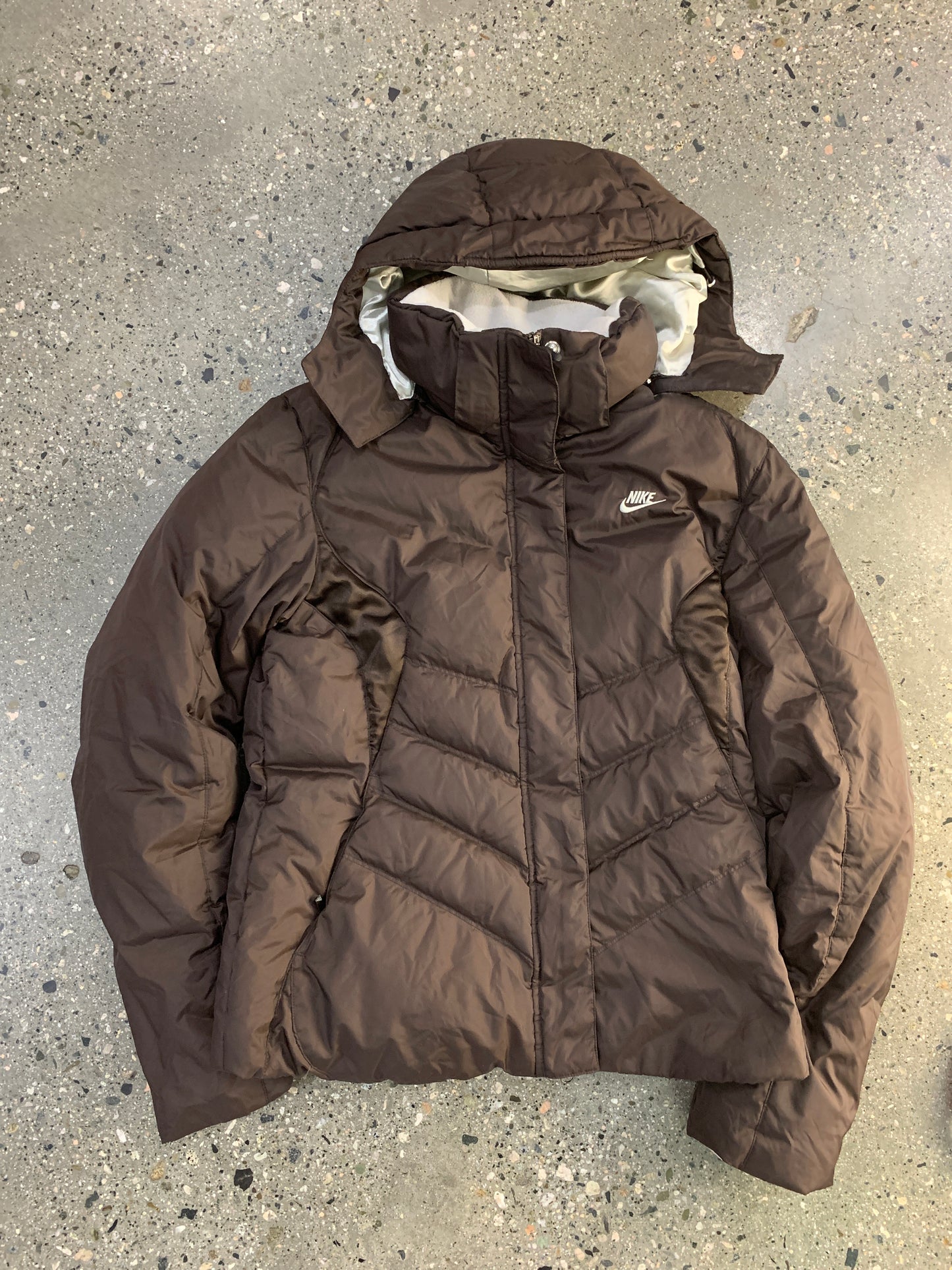 (Womens S) Nike Brown Puffer