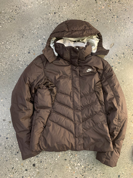 (Womens S) Nike Brown Puffer