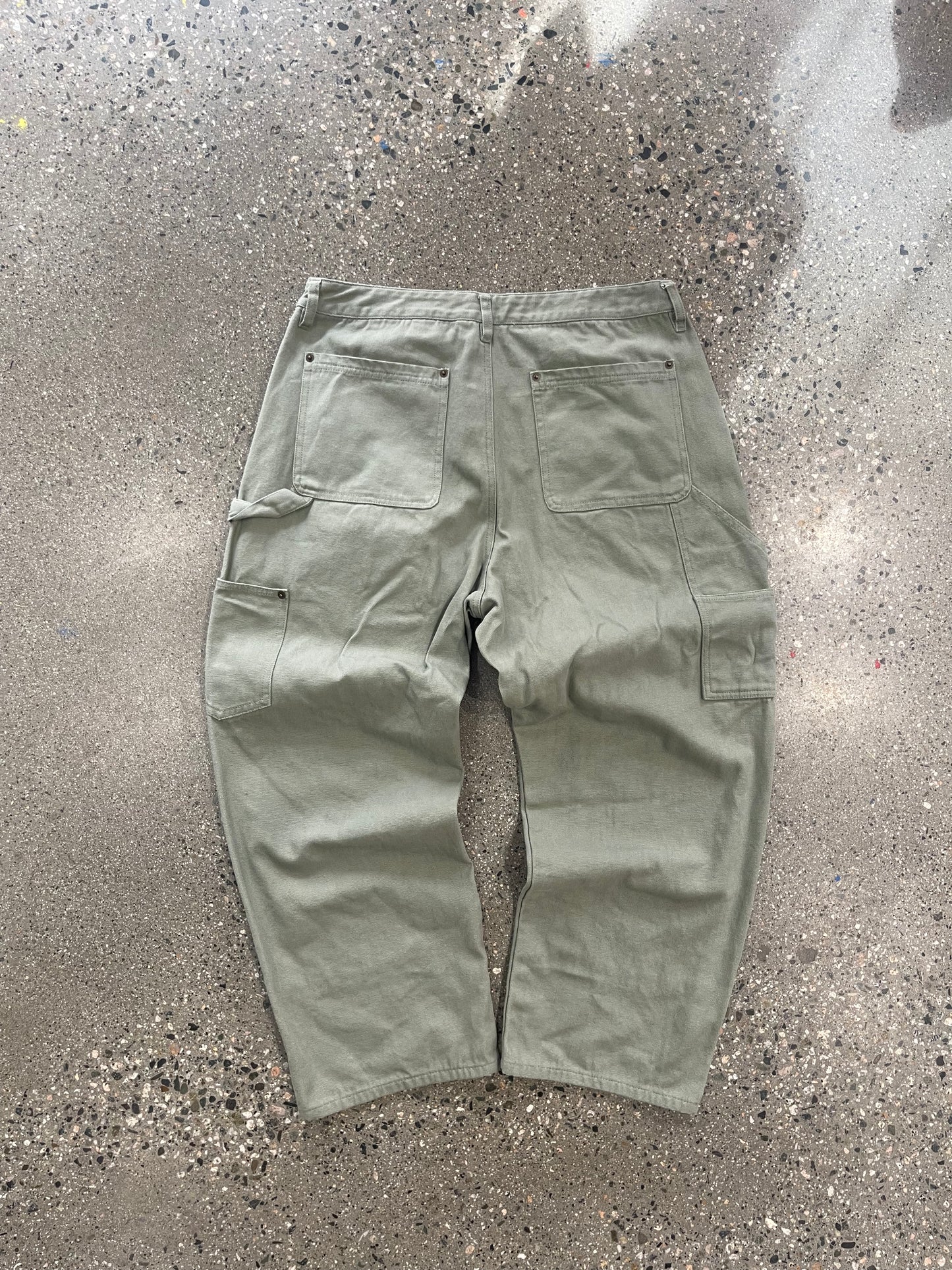 (L/XL) Blank Pistachio Canvas Hooded + Carpenter 2 Pc Set