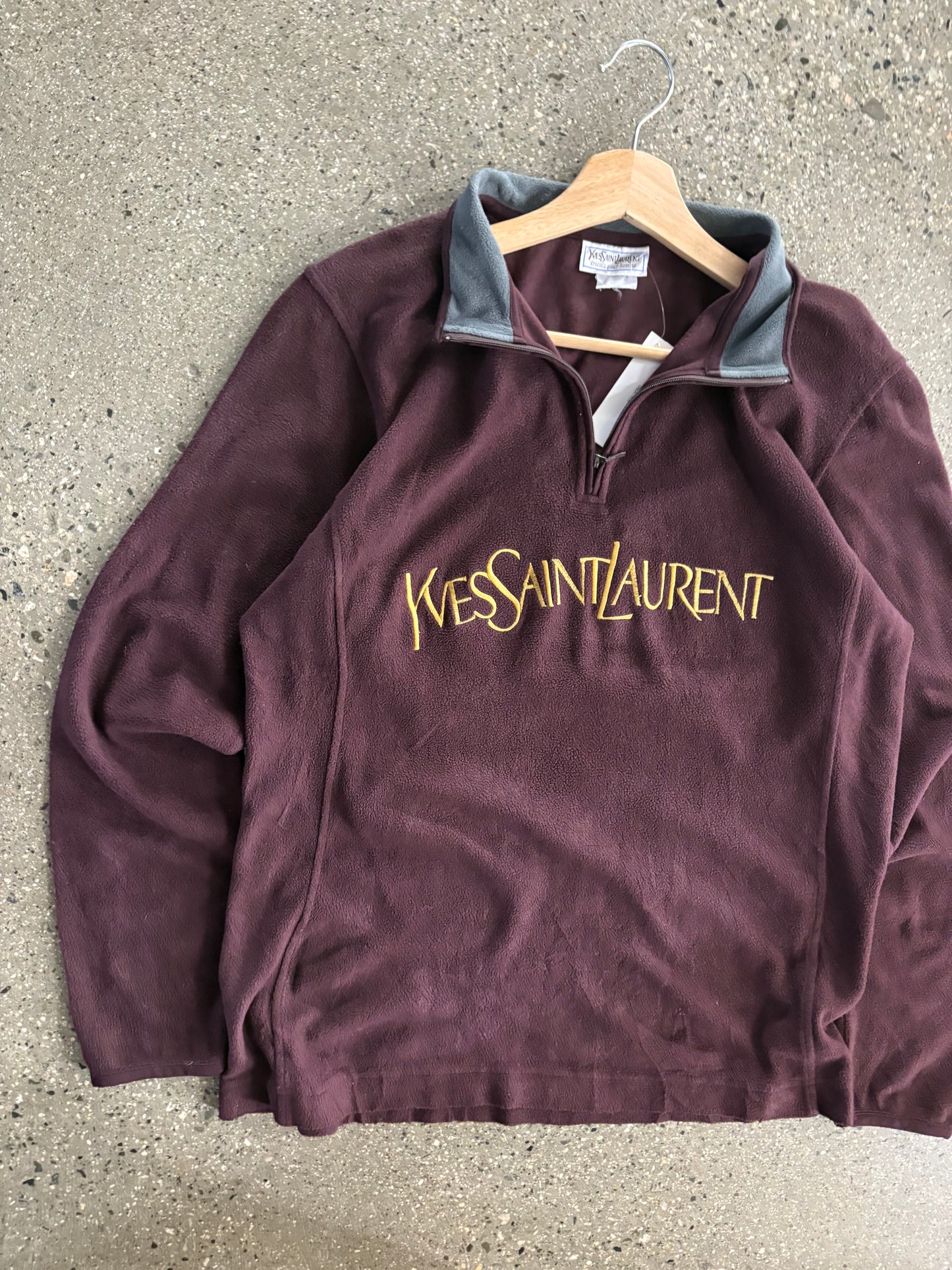 (S/M) 90s YSL fleece Q zip