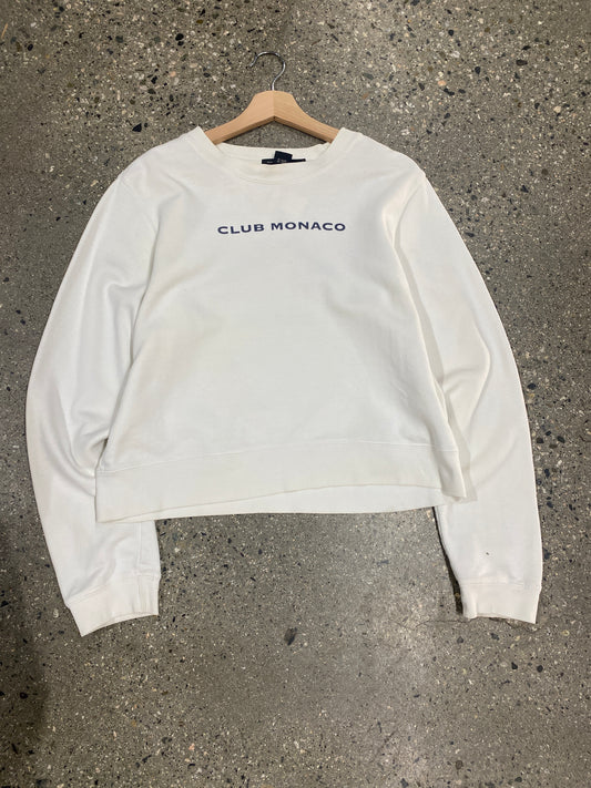 (Womens L) 90s Cropped Club Monaco Crewneck