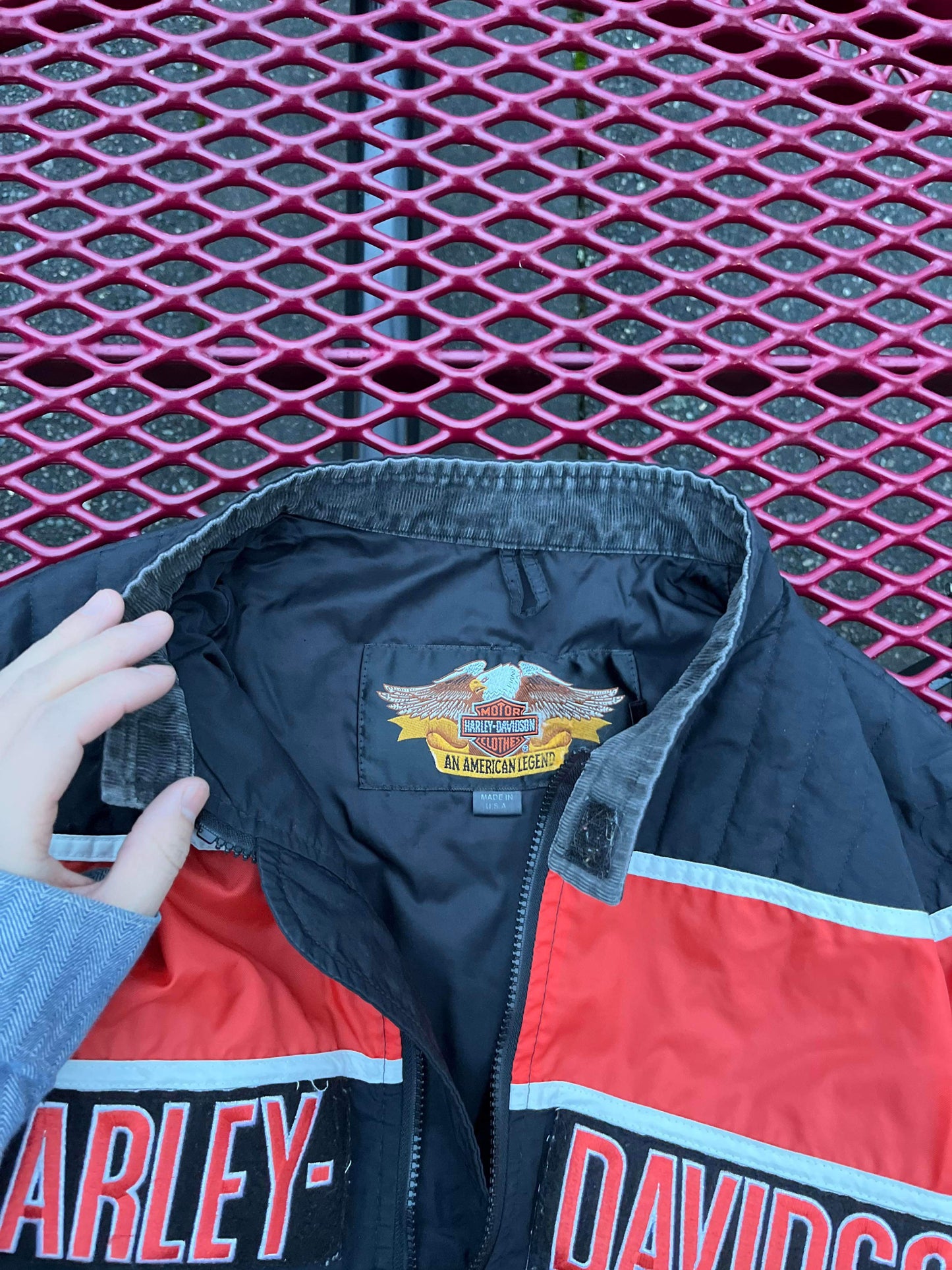 (S) Vintage Harley Davidson Moto Jkt