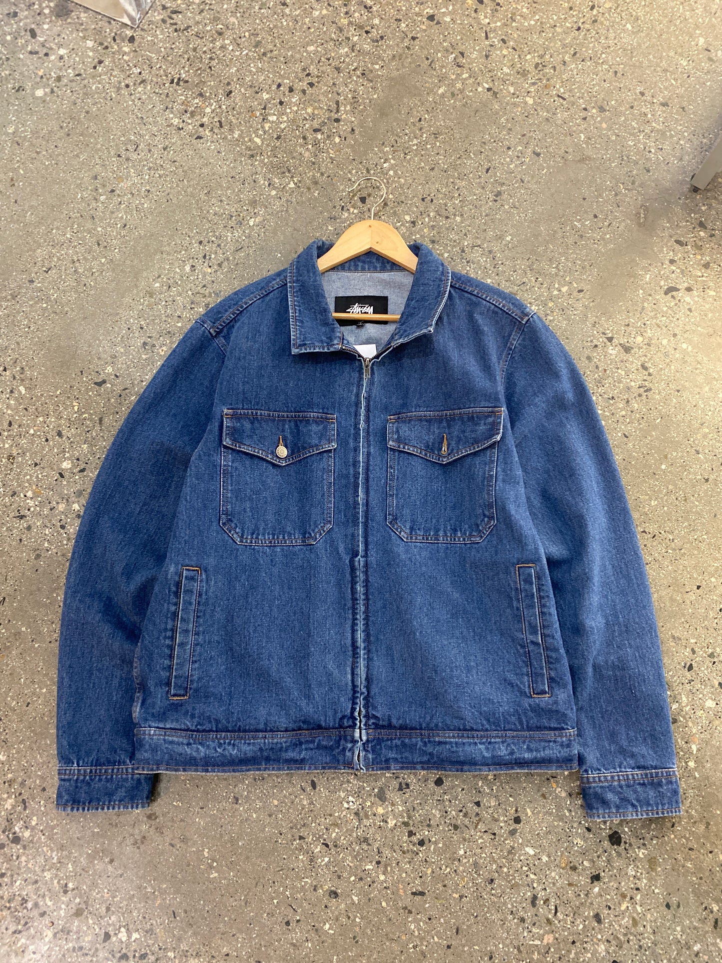 (L) Stussy Zip Denim Jacket
