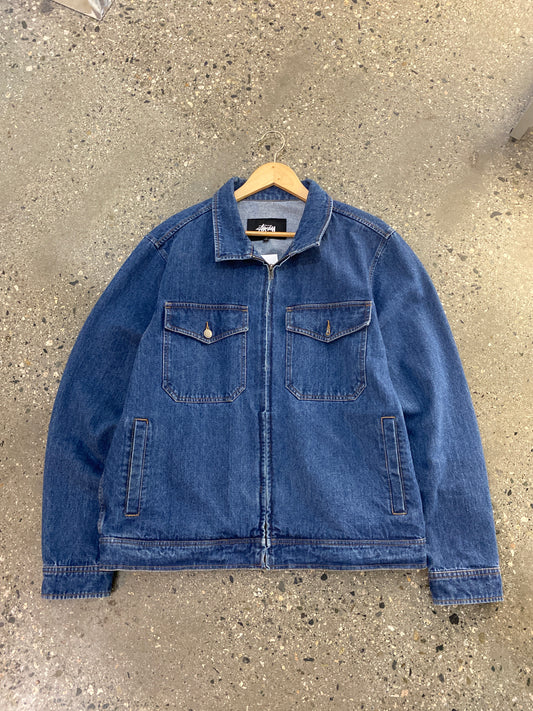 (L) Stussy Zip Denim Jacket