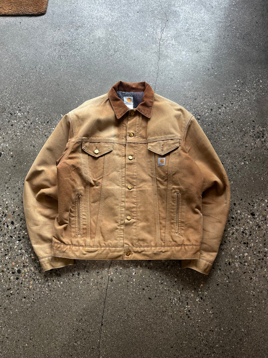 (XL/2X) Vintage Blanket Lined Carhartt Tan Trucker