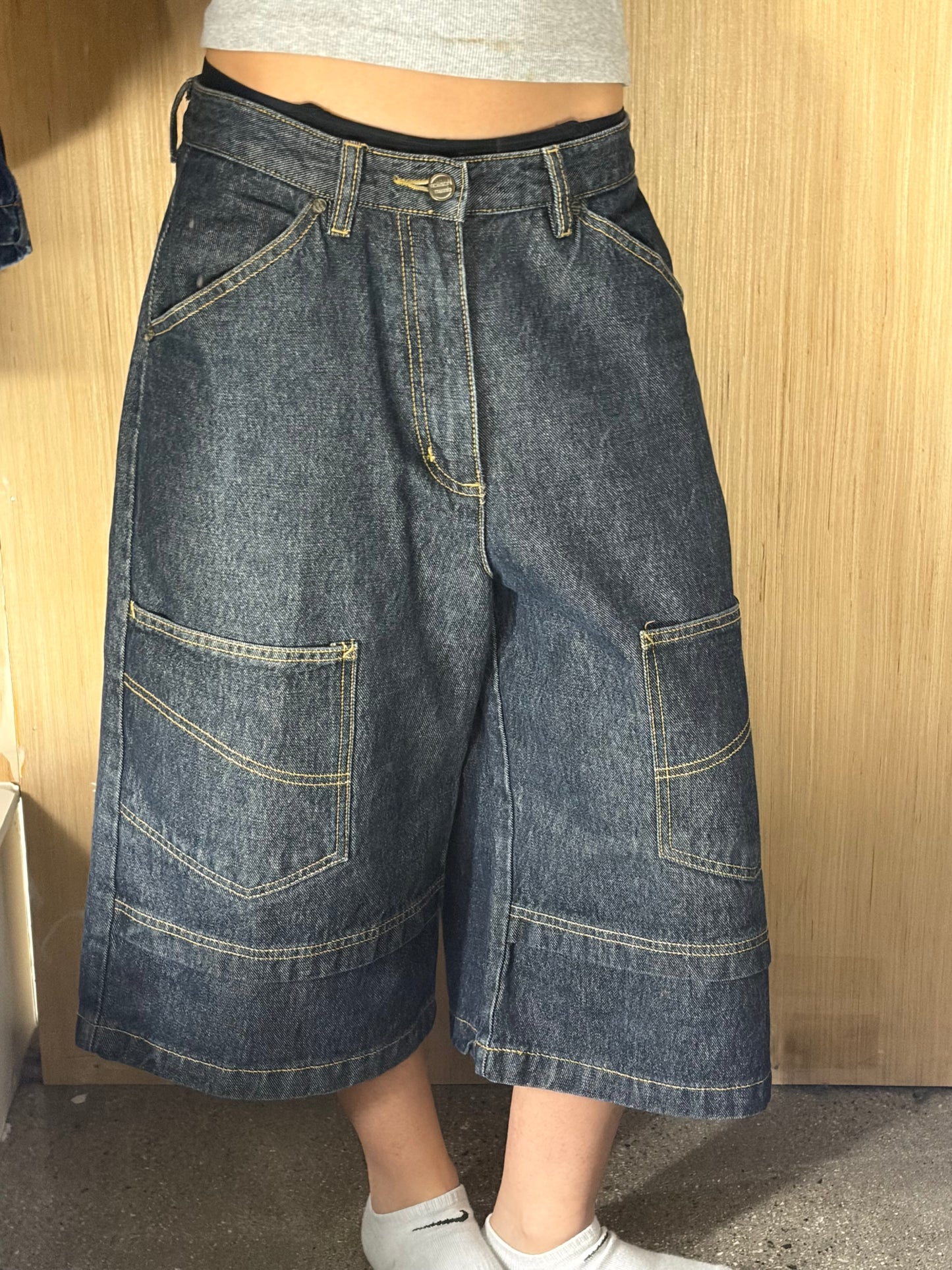 (29”) Baggy Dark Raw Style Denim Jorts
