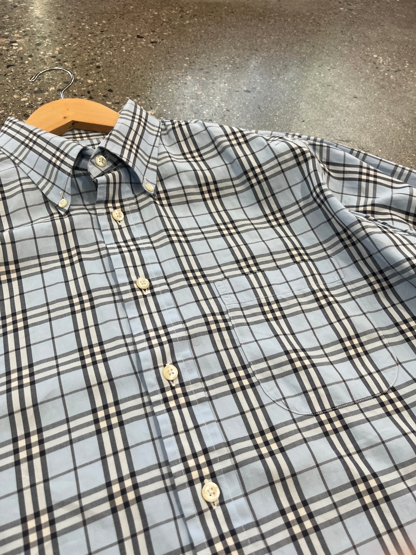 (XL) Burberry London Blue Plaid Button Up