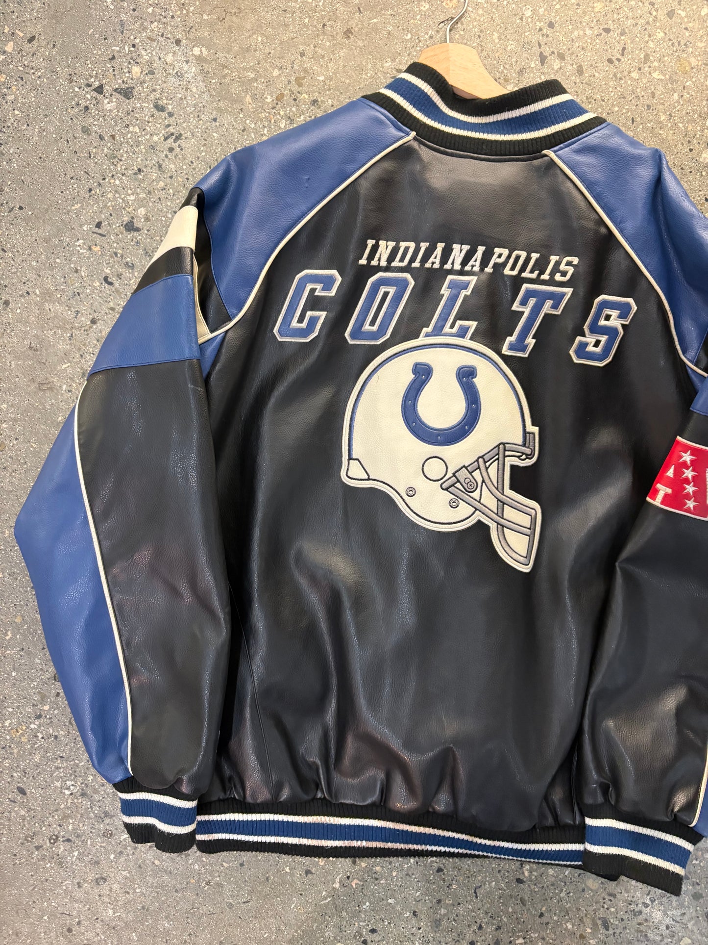 (2XL) Colts NFL Leather Jacket