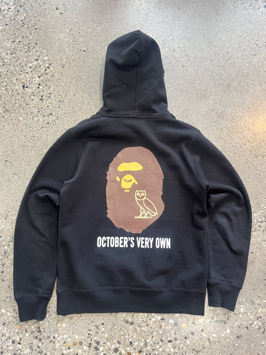 (L) Bape x OVO Doublesided Black Hoodie