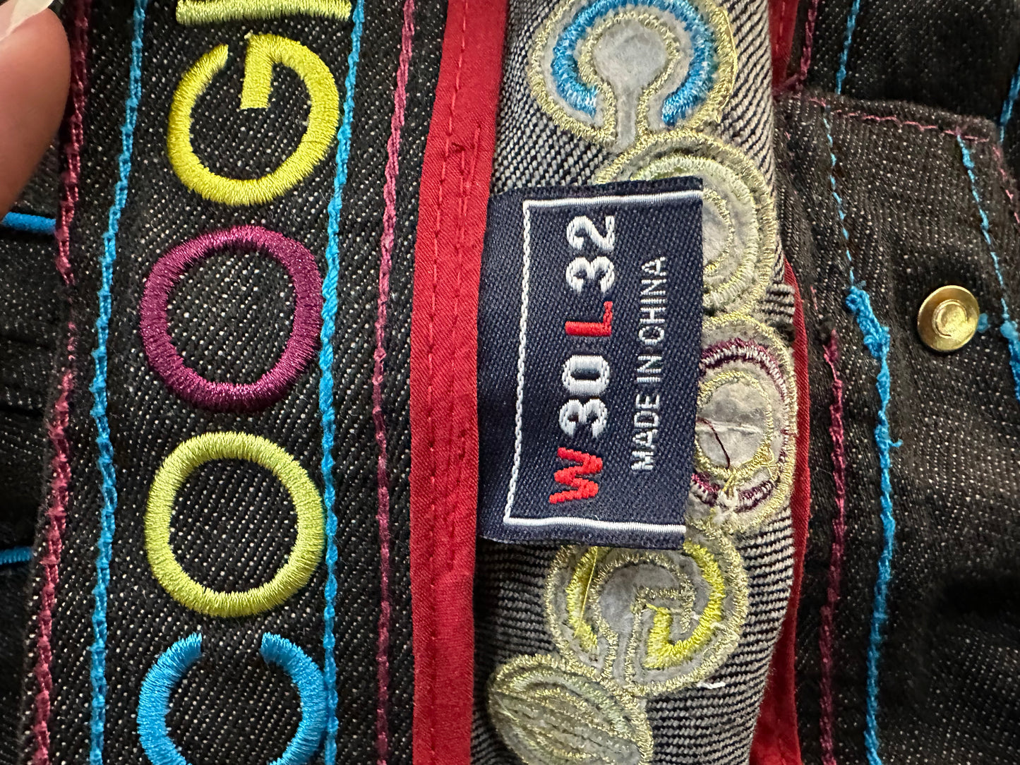 (W30) Coogi Embroidered Sword Raw Denim