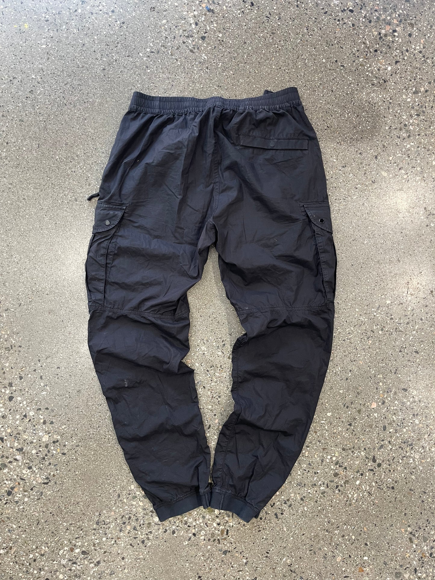 (32”) Stone Island Black Nylon Pants